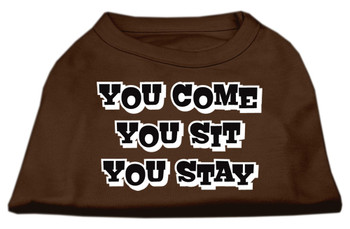 You Come, You Sit, You Stay Screen Print Shirt -s Brown