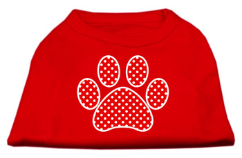 Red Swiss Dot Paw Screen Print Shirt - Red