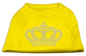 Rhinestone Crown Dog Shirt - Yellow