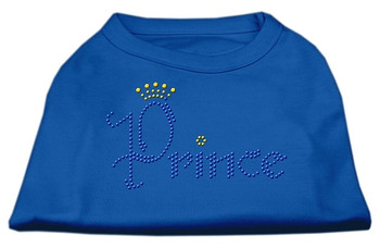 Prince Rhinestone Dog Shirt - Blue