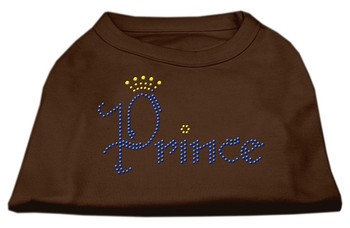 Prince Rhinestone Dog Shirt - Brown