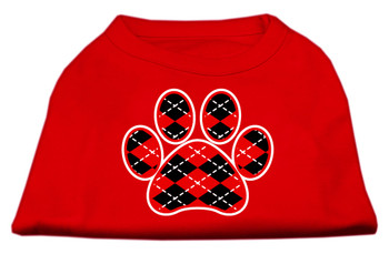 Argyle Paw Red Screen Print Shirt - - Red