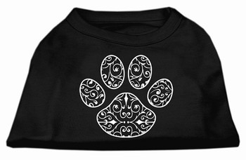 Henna Paw Screen Print Shirt - Black