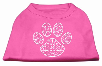 Henna Paw Screen Print Shirt - Bright Pink