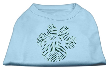 Green Paw Rhinestud Dog Shirt -  Baby Blue