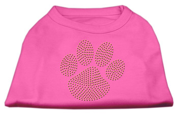 Gold Paw Rhinestud Dog Shirt - Bright Pink