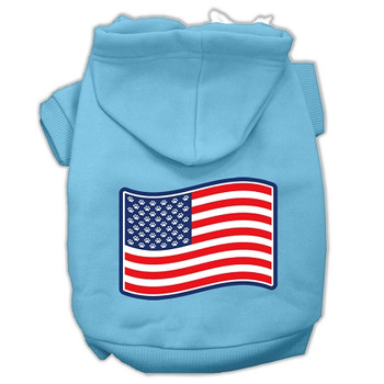 Paws And Stripes Screen Print Pet Hoodies - Baby Blue