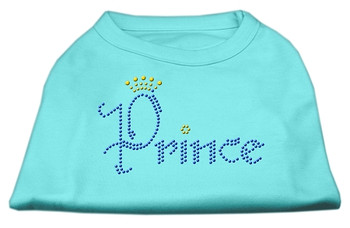 Prince Rhinestone Dog Shirts - Aqua