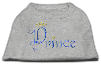 Prince Rhinestone Dog Shirts - Grey