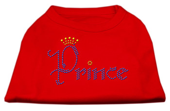 Prince Rhinestone Dog Shirts - Red