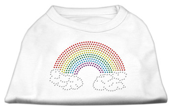 Rhinestone Rainbow Dog Shirts - White