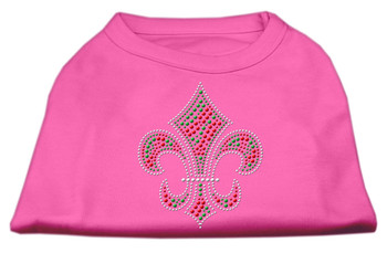 Holiday Fleur De Lis Rhinestone Shirts  - Bright Pink