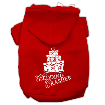 Wedding Crasher Screen Print Pet Hoodies -  Red