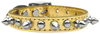 Metallic Chaser Leather Dog Collar Gold 10