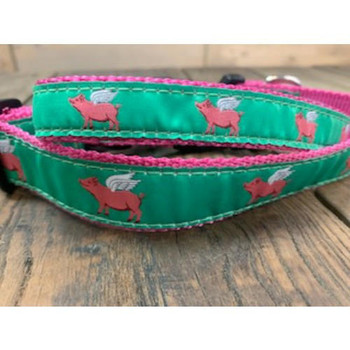 Preston Dog Dog Collar - Flying Pigs, 1 1/4