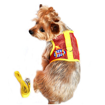 Cool Netted Dog Harness - Sunset Submarine Red & Yellow