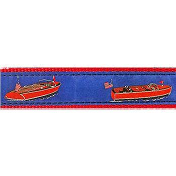 Dog Collar - Wooden Boats -  3/4 & 1 1/4