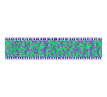 Dog Collar - Lilac & Green Coral -  3/4 & 1 1/4
