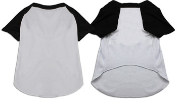 Raglan Baseball Pet Shirt - White With Black Size