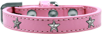 Silver Star Widget Dog Collar - Light Pink