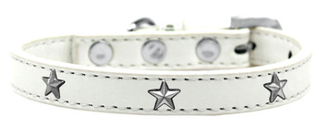 Silver Star Widget Dog Collar - White