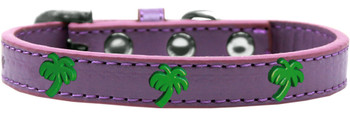 Green Palm Tree Widget Dog Collar - Lavender