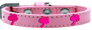 Pink Palm Tree Widget Dog Collar - Light Pink