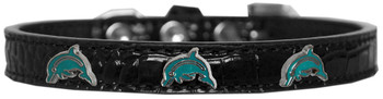 Dolphin Widget Croc Dog Collar - Black