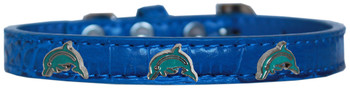 Dolphin Widget Croc Dog Collar - Blue