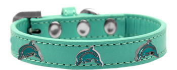 Dolphin Widget Dog Collar - Aqua