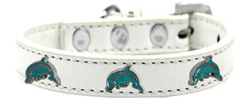 Dolphin Widget Dog Collar - White