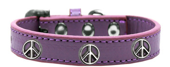 Peace Sign Widget Dog Collar - Lavender