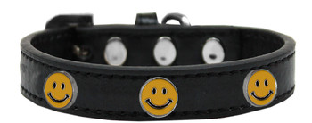 Happy Face Widget Dog Collar - Black