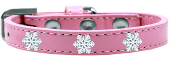 Snowflake Widget Dog Collar - Light Pink