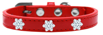Snowflake Widget Dog Collar - Red