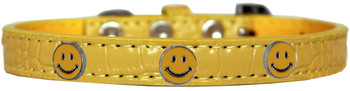 Happy Face Widget Croc Dog Collar - Yellow