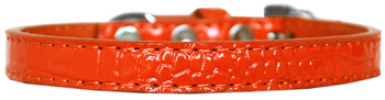 Wichita Plain Croc Dog Collar - Orange