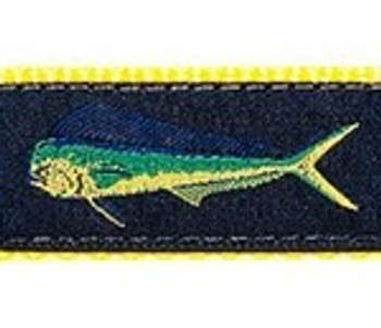 Navy Mahi Mahi 3/4 & 1.25 inch Dog Collar, Harness.