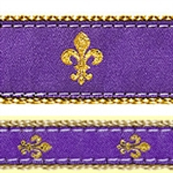 Purple Fleur de Lis Dog Collars