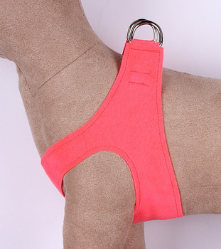 Plain Ultrasuede Pet Dog Step In Harness - Electric Pink by Susan Lanci Designs