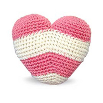 Stripy Heart PAWer Squeaker Dog Toy