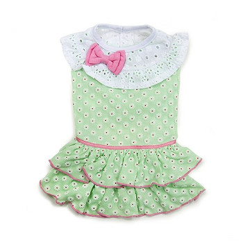 Green Little Flower Dog Dress