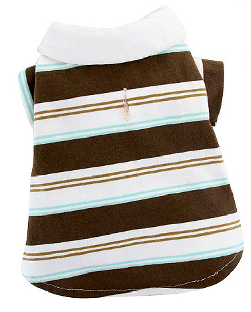 Earthy Stripes Polo Dog Shirt