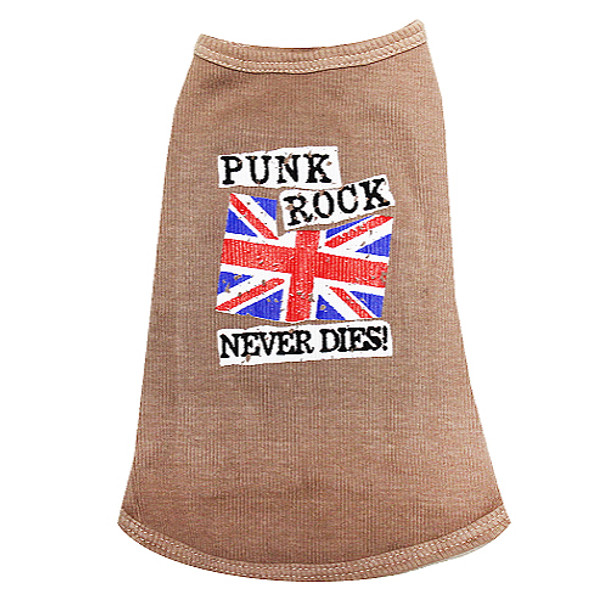 Punk Rock Never Dies Dog Tank Top - Coffee