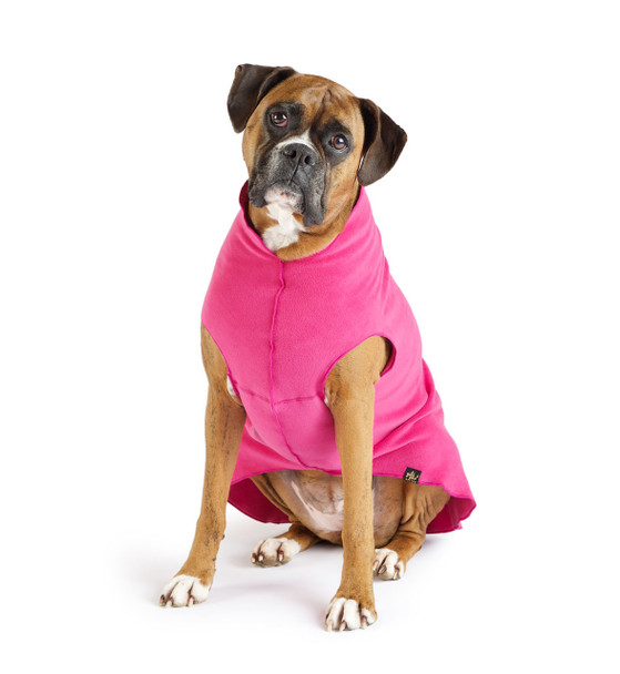 Gold Paw Stretch Fleece - Fuchsia