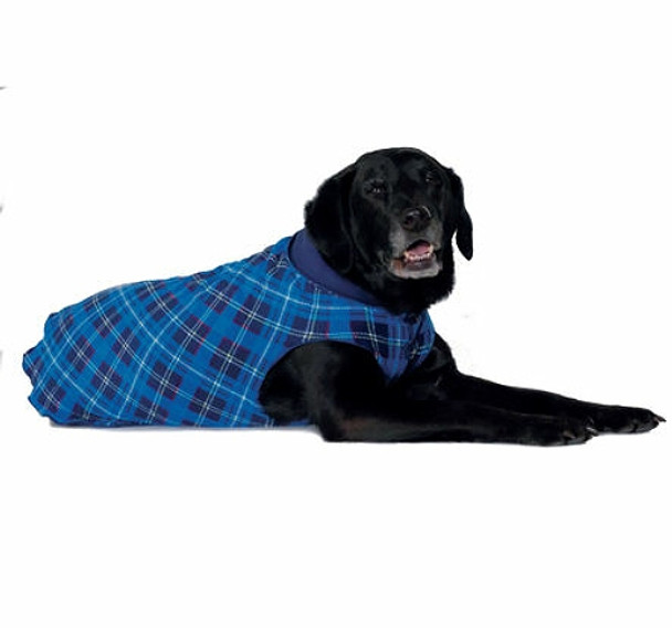 Blue Plaid / Navy Duluth Double Fleece Dog Wrap