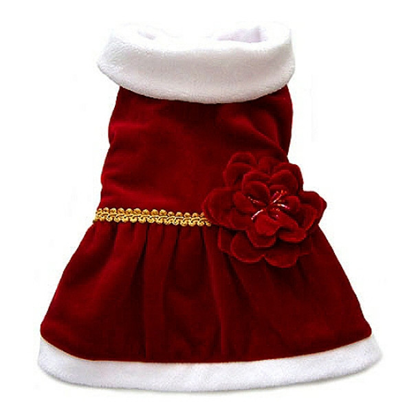 Red Velvet Christmas Dog Dress