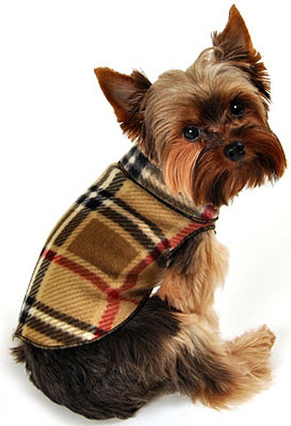 Camel Plaid Pet Dog Pullover