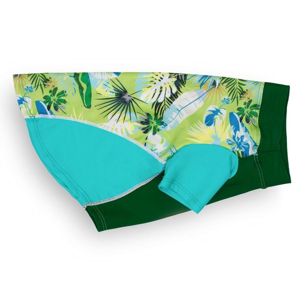 Tropical Treasure Green Sun Protective Lightweight Dog Shirt - Rash gard