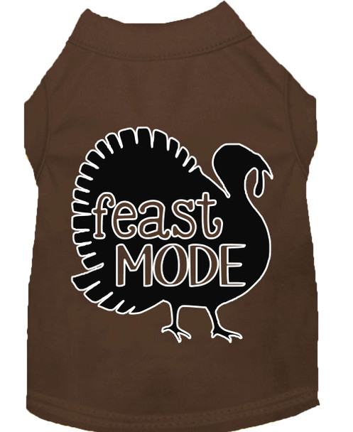 Feast Mode Screen Print Dog Shirt Brown
